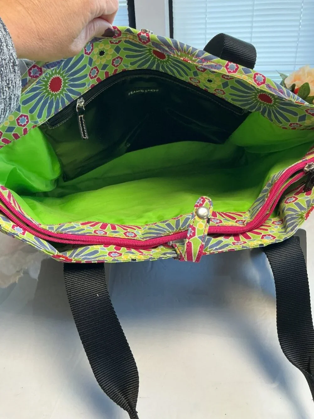 Franco Sarto Multicolor Geometric Floral Large Tote Bag